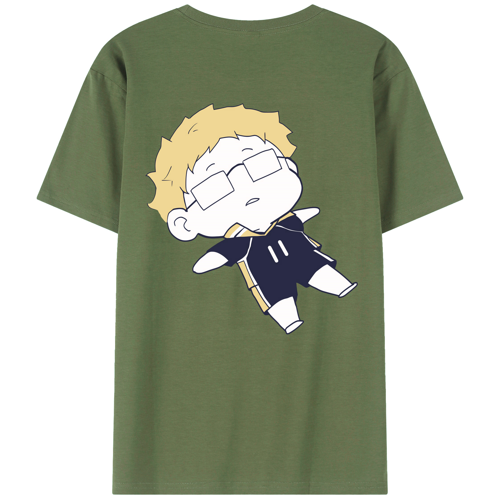 （画像用） ハイキュー!! Haikyu!! 綿100％ メンズ半袖Tシャツ（バックプリント） 通気性